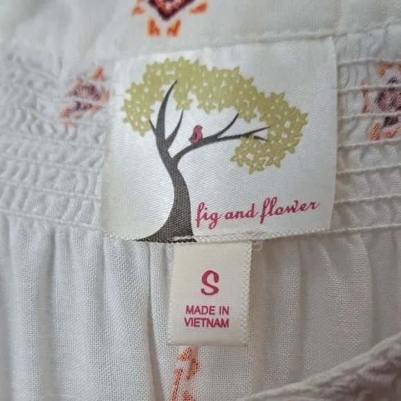 ANTHROPOLOGIE Fig and Flower Peasent Tunic Tie Top Blouse - Picture 8 of 10